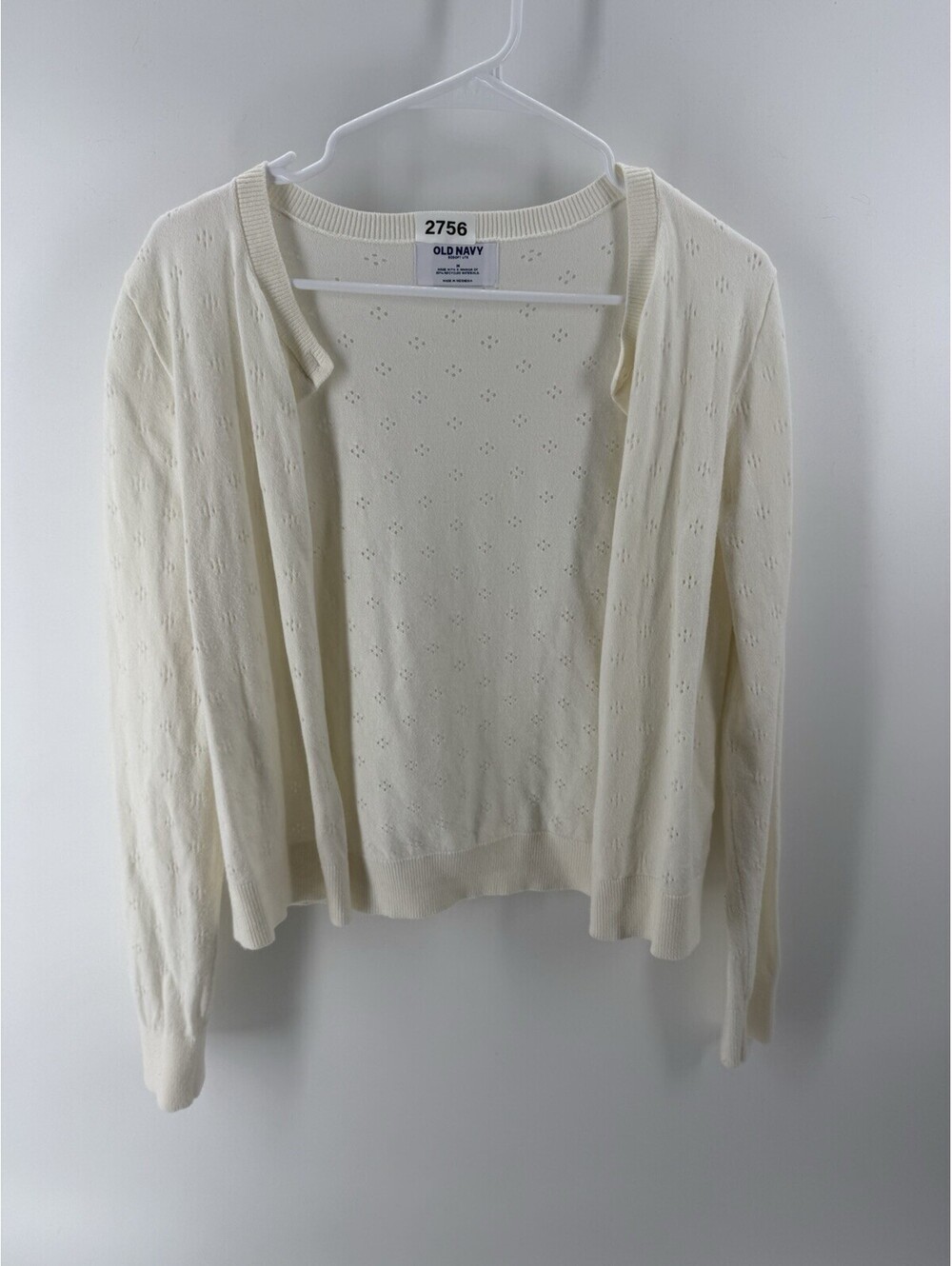 Old Navy SoSoft Lite Pointelle Cardigan Sweater Cream Button Front Medium